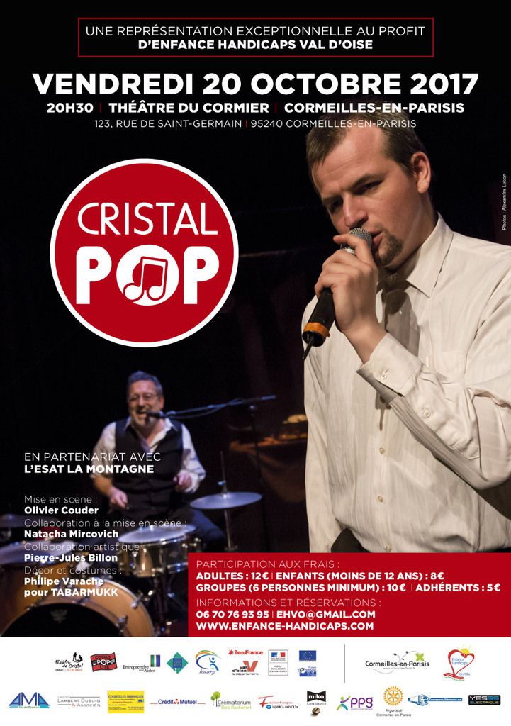 Cristal pop : vendredi 20 octobre 2017 à 20h30 au théâtre le Cormier, 123, rue de Saint-Germain à Cormeilles-en-Parisis.